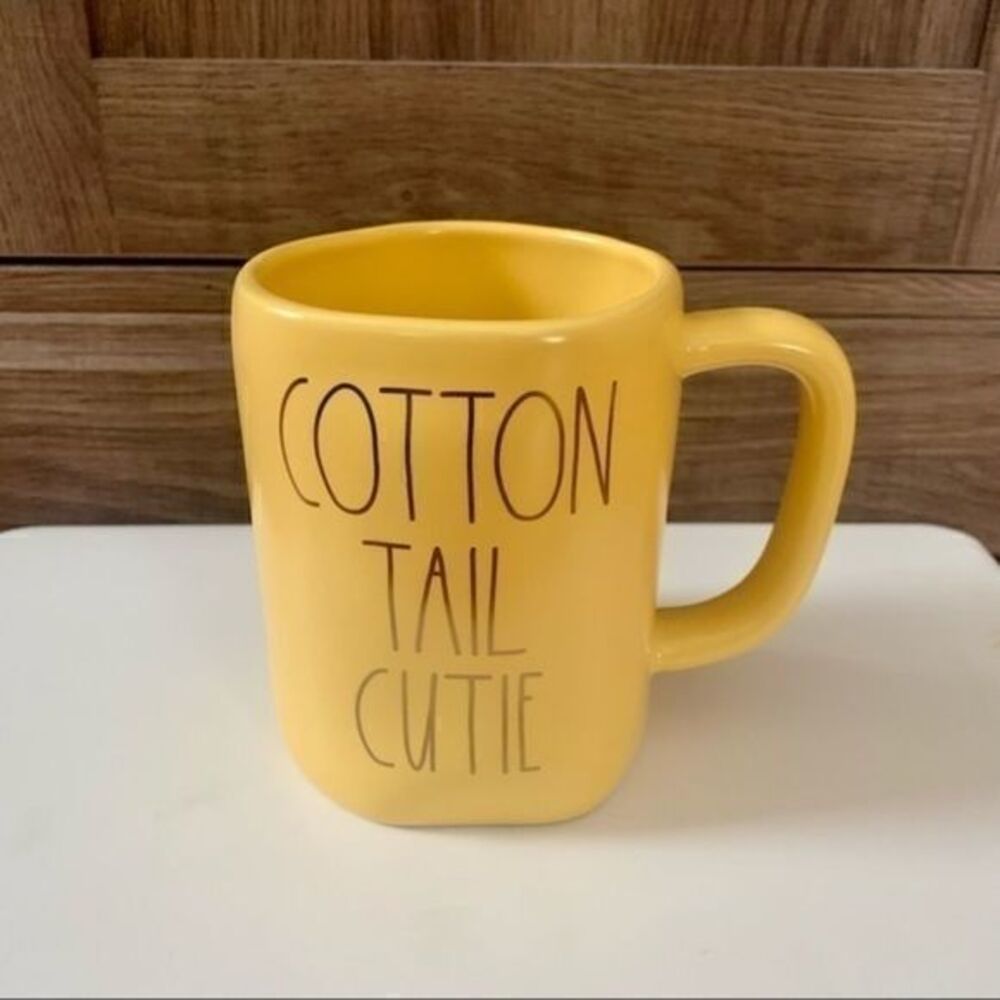 ⚡️NWT Rae Dunn Cottontail Cutie Yellow Coffee Tea Cocoa Mug Easter Spring Bunny